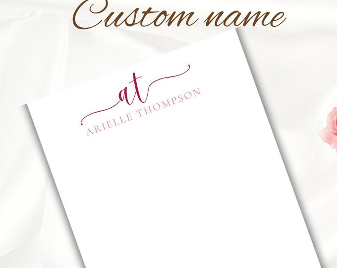 Personalized Notepad with Custom Initial | Monogram Gift Note Pad | Chic Business Stationery for Office & Home