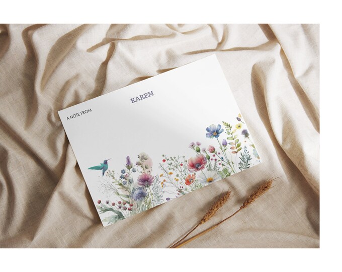 Wildflowers Notecards Personalized/ Custom Cards/Greeting Stationery Notecard/perfect for for gift