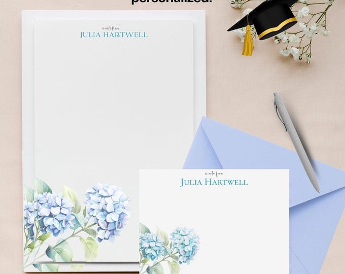 Personalized Stationery Gift Set – Custom Notepads, Flat Cards-  Pen /Graduation, Office / Teacher Gift Essentials