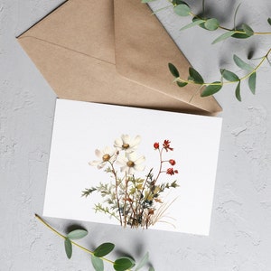 Mini-cartes de correspondance botaniques aquarelles à offrir - Lot de 36