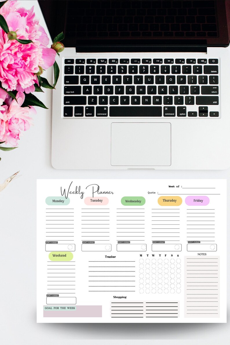 Personalized Large Weekly Planner Pad Desk Planner With Habit Tracker