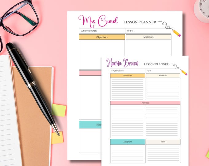 Teacher Appreciation Gift: Personalized Planner Notepad, Cute Back to School Teacher Organization - 3 Sizes Available
