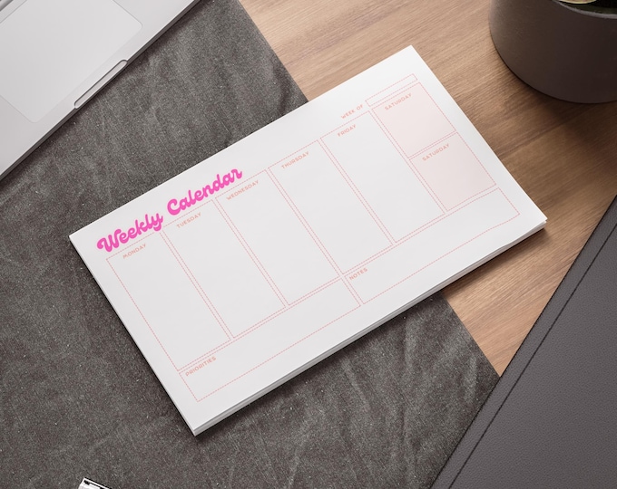 Weekly Planner Notepad, Stay Organized, Cute Stationery, Desk Accessories, Gift for Students, Teachers, Office Supplies