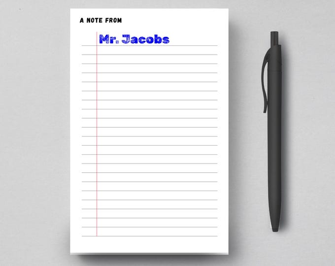 Teacher Personalized Notepad, Custom Teacher Pad, Teacher Appreciation, Good Job Student Custom Paper Goods, Desk planner to do list notepad