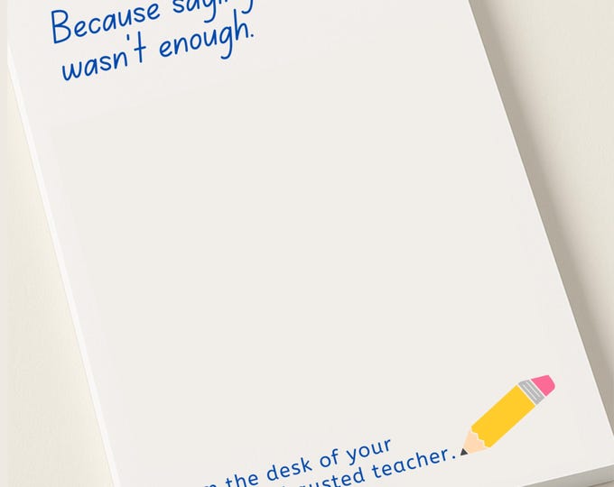 Small Notepad Funny for Teacher, Cute & Quirky Writing Pad, Ideal for Teacher Appreciation or Back to School Gifts