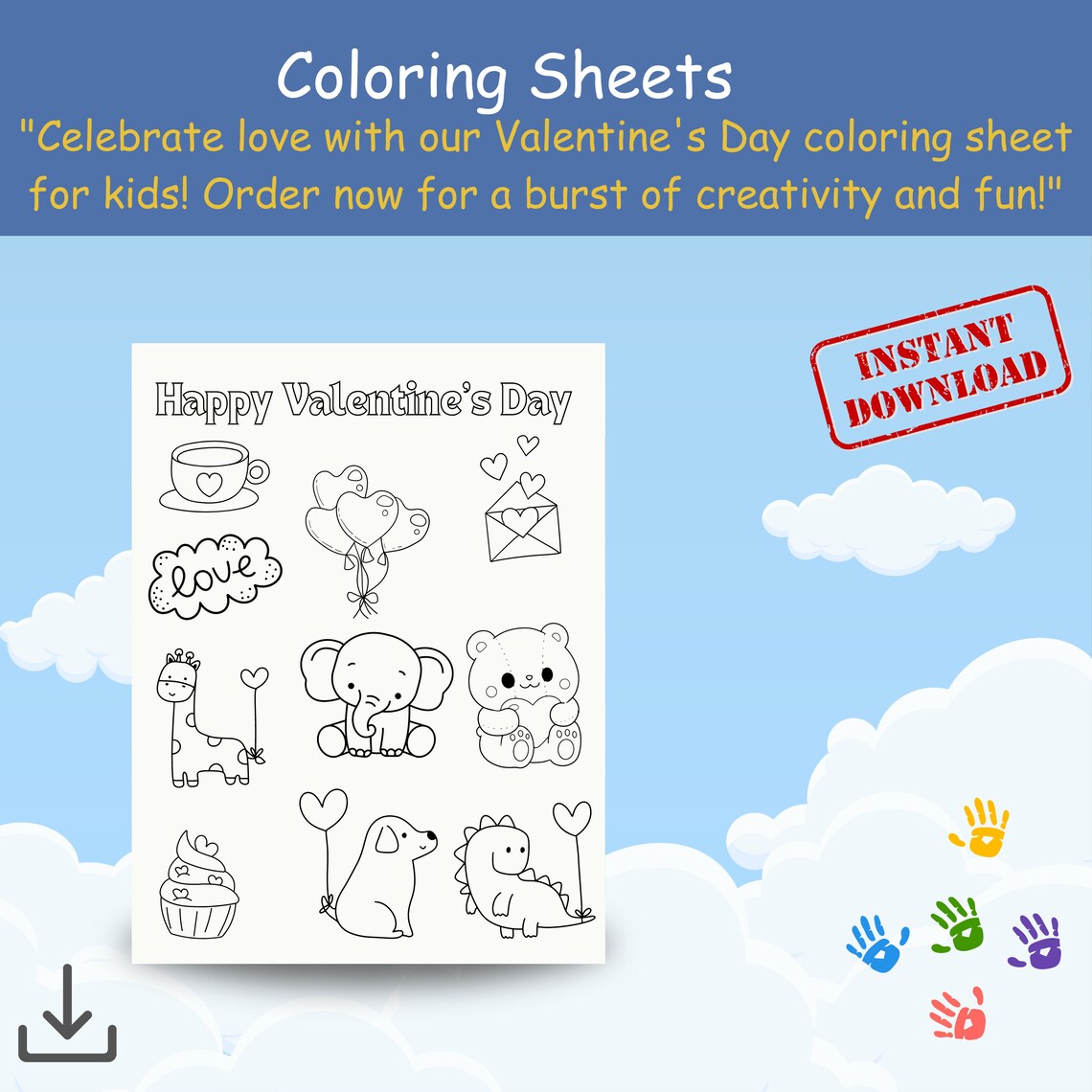 Printable Valentines Cards, Preschool Printable, Color Your Cute ...
