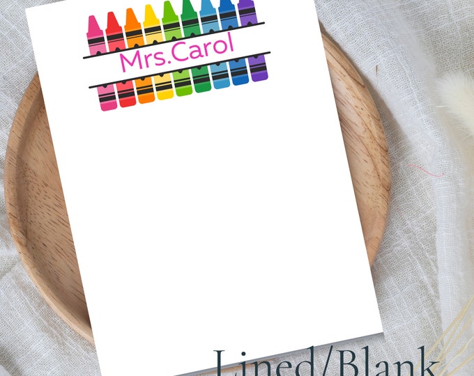 Teacher Appreciation Custom Notepad Gift - Back to School, Teacher Christmas Gift, Personalized Notepad with Name