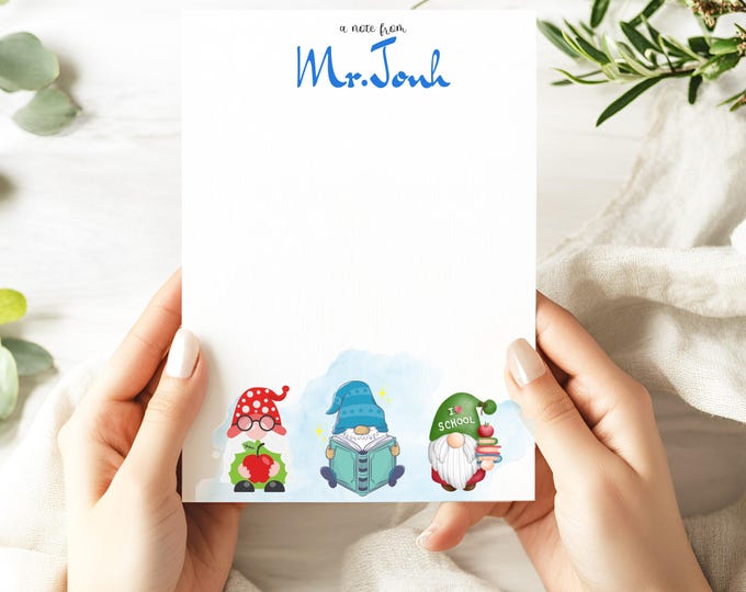 Teacher Gift Notepad Personalized "A Note From" Custom Teacher Notepad for Appreciation, Back to School, End of Year & Christmas Gifts