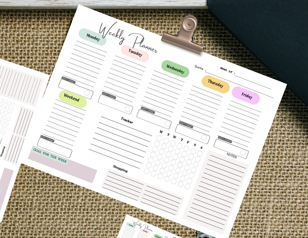 Weekly Planner Pad Desk Planner With Habit Tracker Large Notepad Daily ...