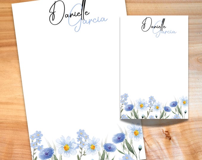 Custom Notepad with Flowers, Floral Personalized pad for Women, Wildflower Note Pad, Garden Stationery, Gift for Any Occasion.