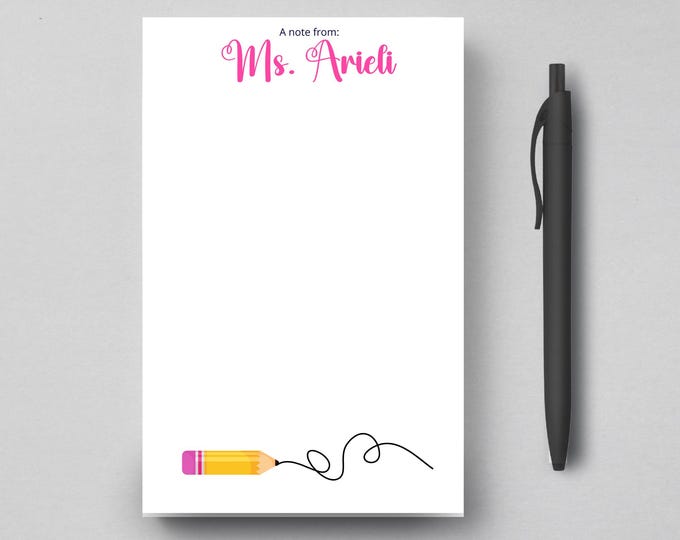 Teacher Appreciation Gift, Personalized Notepad for Teachers, Unique Back to School/ Personalized  Notepad for teachers, To do List
