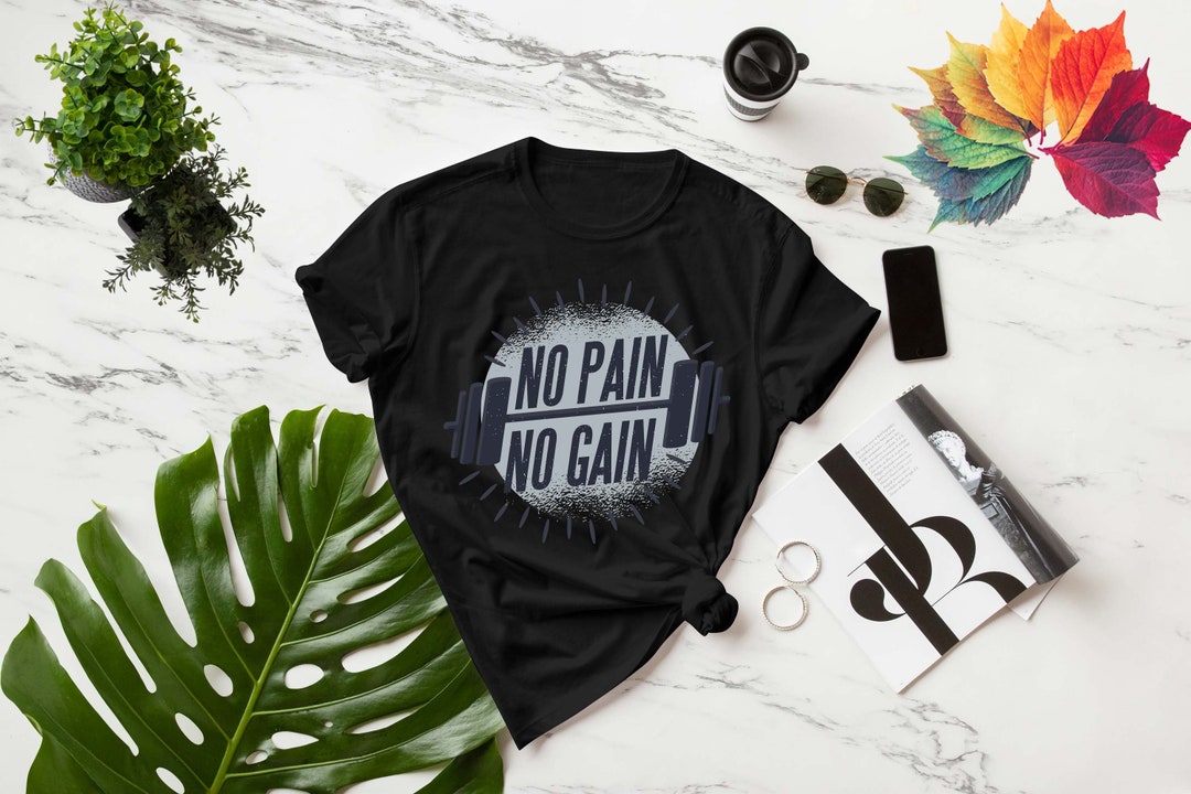 No Pain No Gain Tshirts, Dumbbell T-shirt, Barbell Shirt, Workout T ...