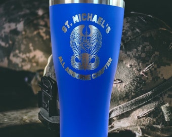 St. Michael's All Airborne Chapter Vaso de acero inoxidable, 30 oz con tapa