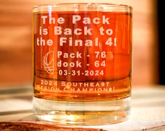 F4, College Basketball, Rocks glass, nc state, pack is back,championship,final 4