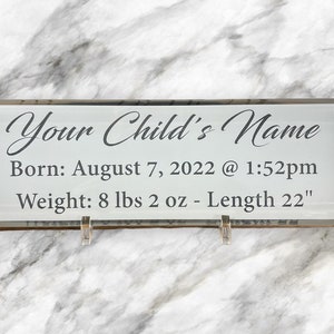 Birth Sign, Name Plate Sign, Glass Sign image 1