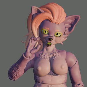 Minka Furry Anthro BJD Doll STL (Digitaler Download)