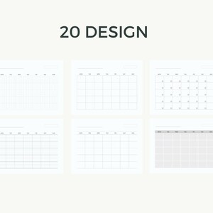 Blank Calendar, Printable Calendar, Minimal Calendar, Simple Calendar ...