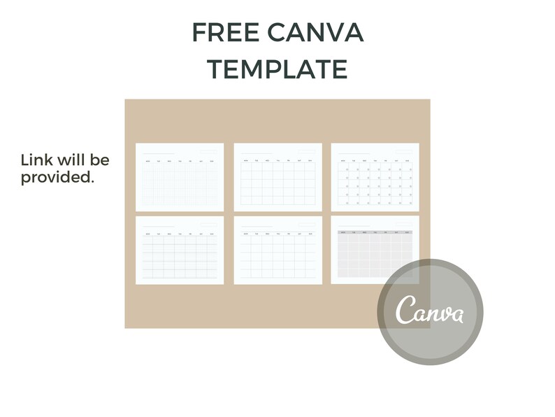Blank Calendar, Printable Calendar, Minimal Calendar, Simple Calendar ...