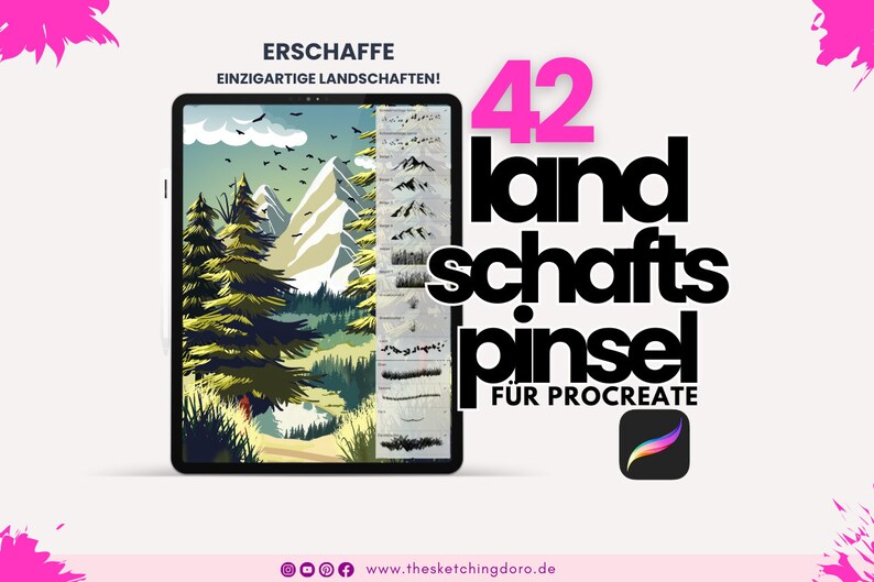 42 Landscape Brushes for Procreate - Etsy