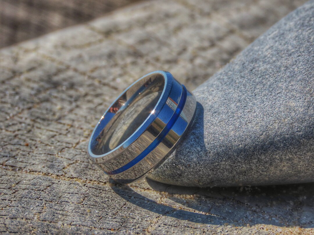 Titanium Steel Ring for Men Silver Stainless Steel Band Ring - Etsy