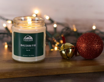Christmas Candle, Balsam Fir Candle, Modern Holiday Candle, Farmhouse Candle, Cozy Winter Candle, Forest Candle, Rustic Wood Candle