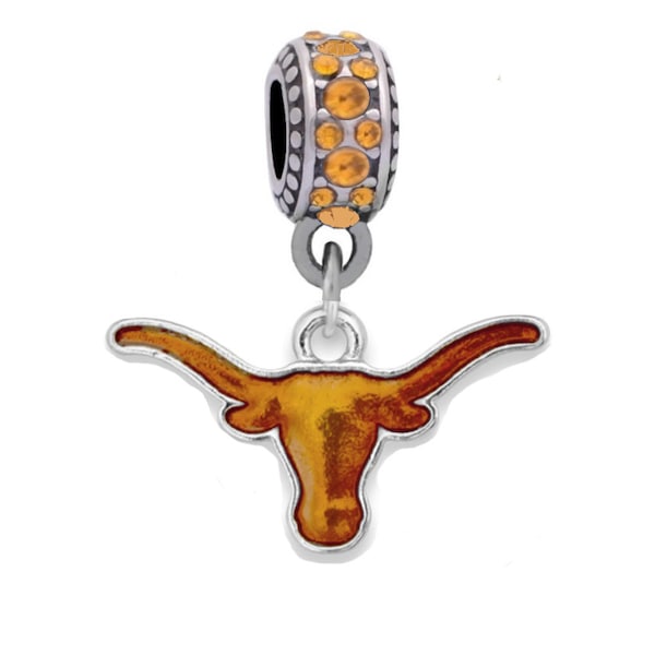 Texas Longhorns Charm With Connector Bead