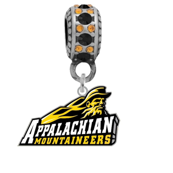 Appalachian State Mountaineers Charm With Connector Bead