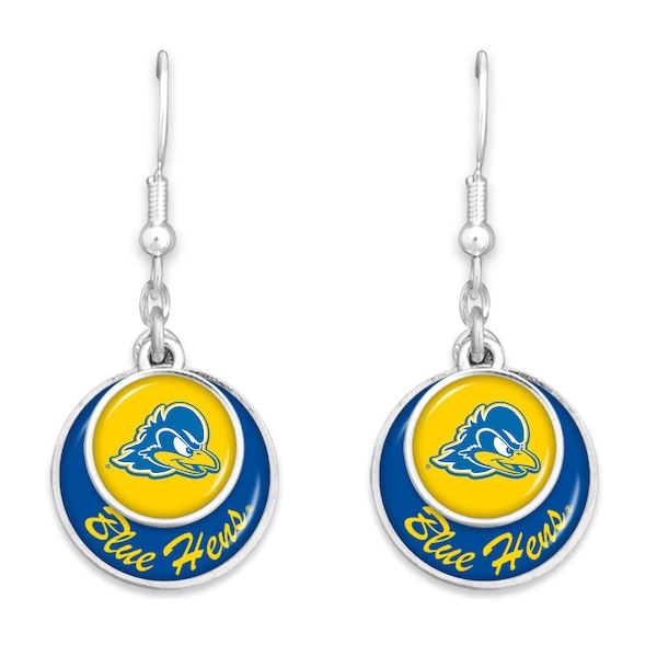 Delaware Blue Hens Earrings- Stacked Disk