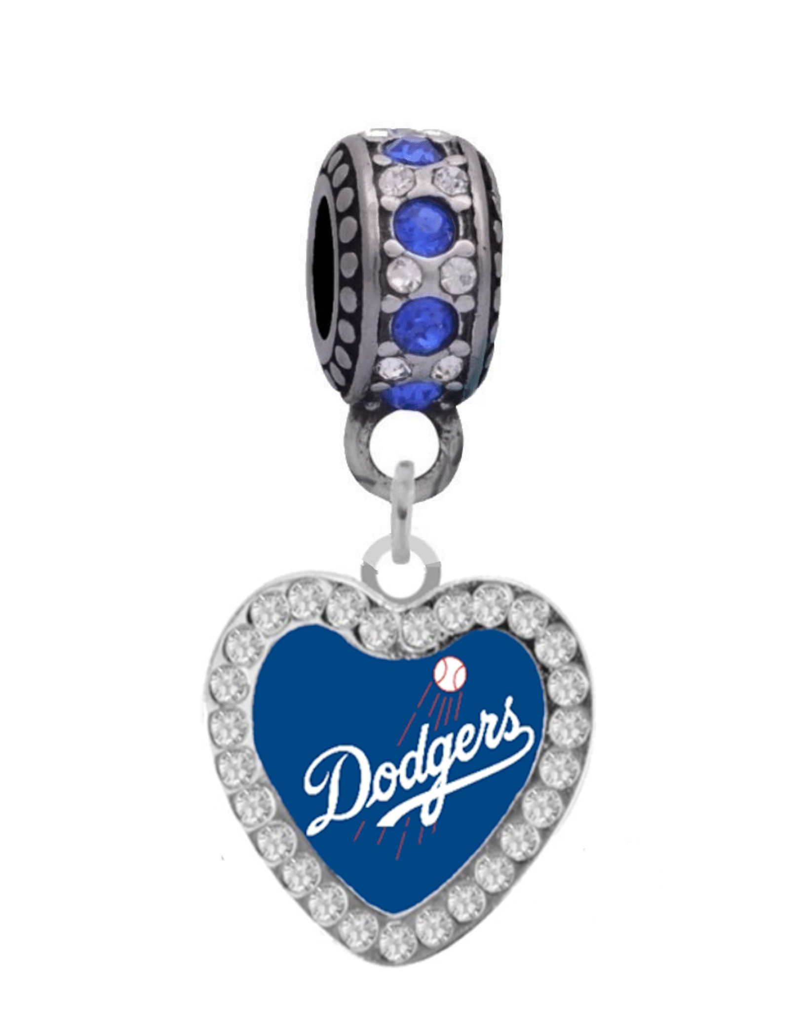 Los Angeles Dodgers Crystal Round Charm Pandora Connector Bead - Etsy
