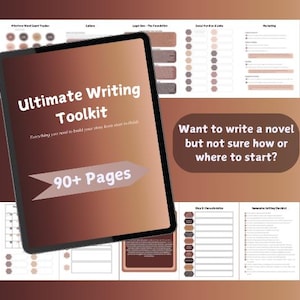 Writing Tool Kit | Digital and Printable | Author&#39;s Workbook | Plot, World Building, Marketing, Publishing | Templates