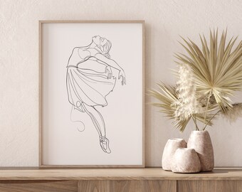 Ballerina Line Art Print: Minimalist Ballet Sketch (Digital Download)