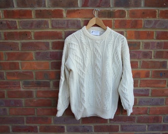 Hand knitted Vintage 100% Aran Wool Jumper