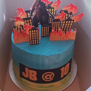 Digital Download ONLY - Godzilla cake topper - Set (2 pages - A4 size)