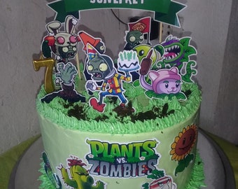 Digital Download ONLY Plant Vs Zombies Cake Toppers Set - Etsy
