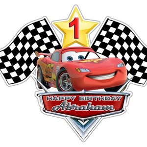 Descarga digital SOLAMENTE: Adorno para tarta de cumpleaños de Cars (números 1 al 7)