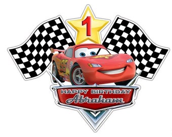 SOLO download digitale - Decorazione per torta di compleanno Cars (numeri 1-7)