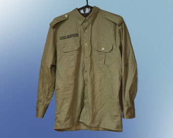 Vistule Chemise de service à manches longues pour hommes, couleur olive, garde-frontière polonais, uniforme, surplus militaire