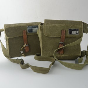 Vintage Technical headquarters messenger bag, Polish army shoulder bag, military surplus zdjęcie 6