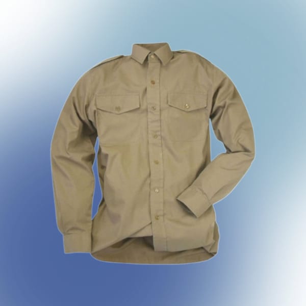 WOMEN'S FAWN British military shirt with long sleeves and collar - new in foil, military Surplus