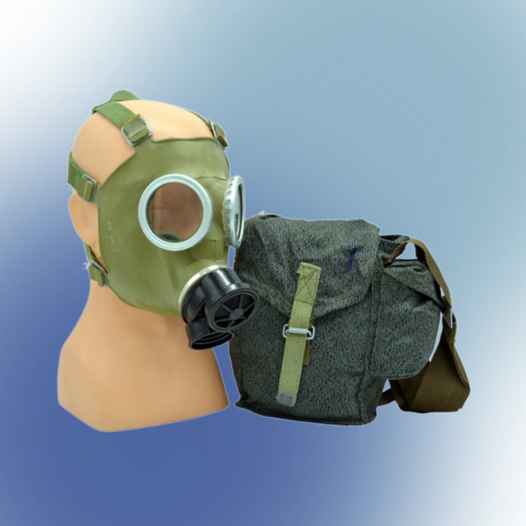 Vintage Soviet Army Gas Mask MC-1 - Olive OD Green, Used Condition, Sizes S/M/L Available