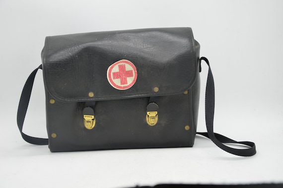 Black, leather military shoulder bag, Polish army… - image 5