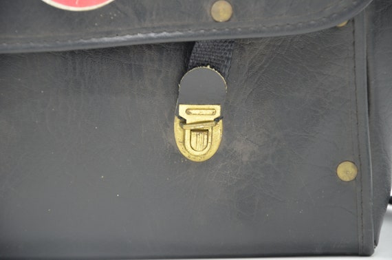 Black, leather military shoulder bag, Polish army… - image 3