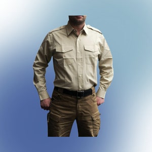 FAWN Men's British Military Shirt with Long Sleeves, military Surplus