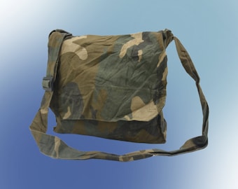 Sac à bandoulière militaire croate Woodland avec fermeture Velcro, surplus militaire