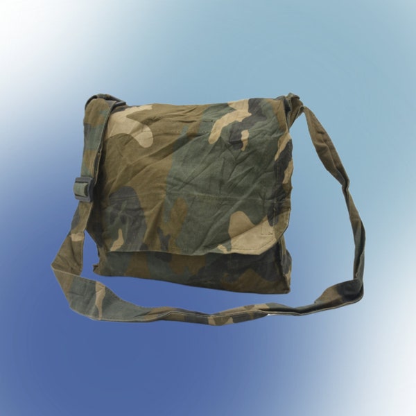 Sac à bandoulière militaire croate Woodland avec fermeture Velcro, surplus militaire