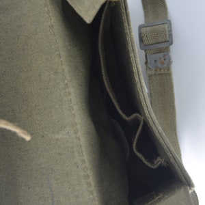 Vintage Technical headquarters messenger bag, Polish army shoulder bag, military surplus zdjęcie 5