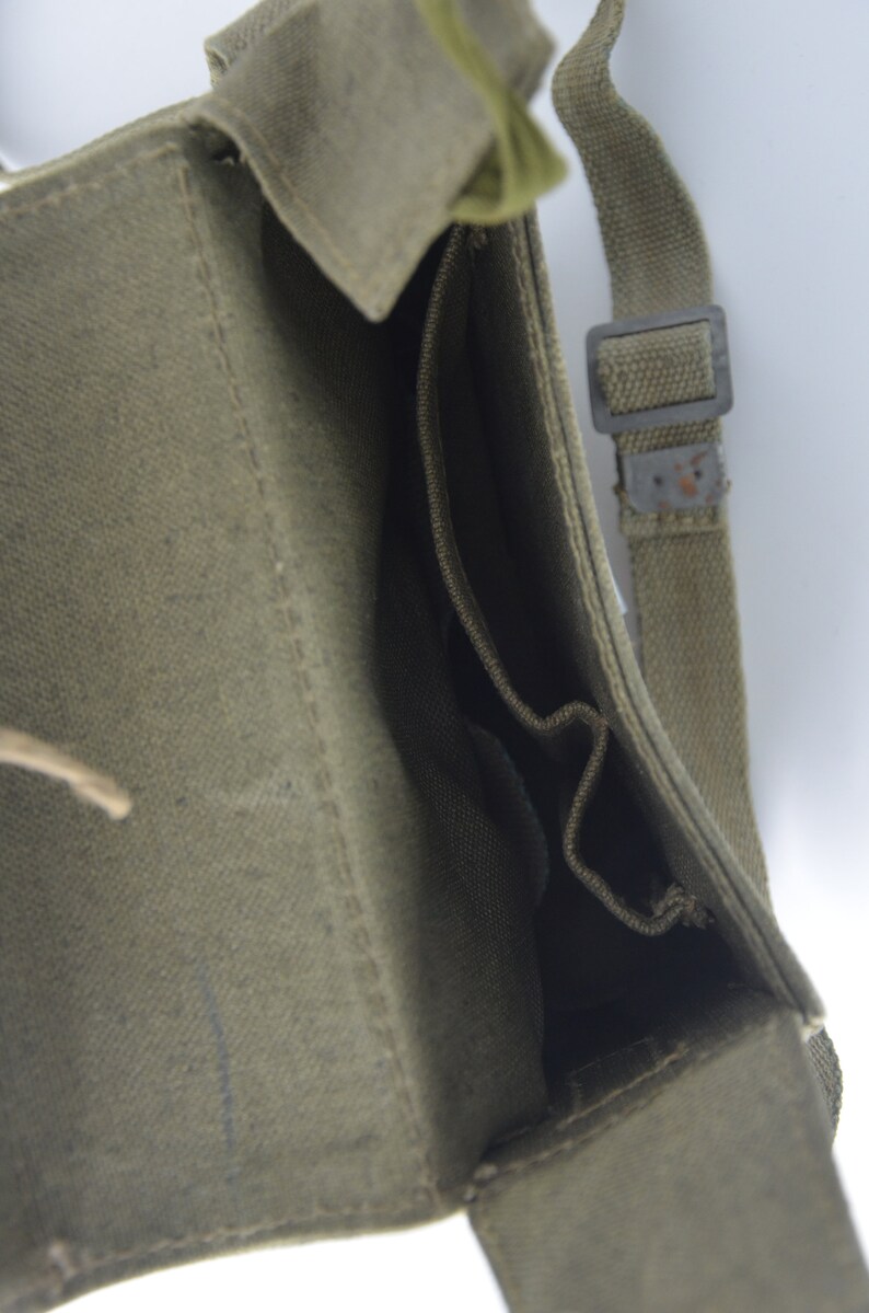 Vintage Technical headquarters messenger bag, Polish army shoulder bag, military surplus zdjęcie 5