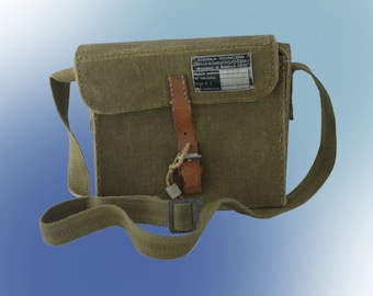 Vintage Technical headquarters messenger bag, Polish army shoulder bag, military surplus