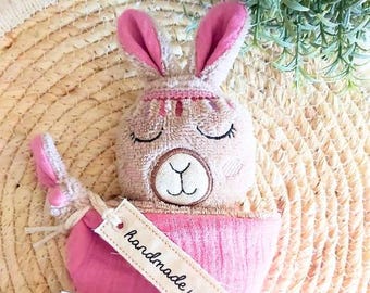 Doudou Baby Lama, Lovely Blanket Lama, Muslin Security Blanket, Boho baby Blanket, Organic Cotton Animal Blanket, Infant soft Toy