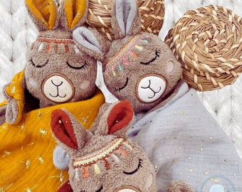 Doudou Baby Lama, schöne Decke Lama, Musselin-Sicherheitsdecke, Boho-Babydecke, Tierdecke aus Bio-Baumwolle, Kuscheltier für Kleinkinder